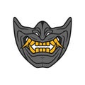 Japanese Samurai Warrior Mask vector illustration