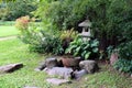 Japanese sanctuary garden Royalty Free Stock Photo