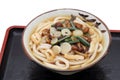 Japanese Sansai Udon noodles in a bowl