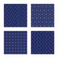 Japanese sashiko ornaments. Set. Seamless patterns