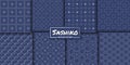 Japanese sashiko seamless pattern vector collection Royalty Free Stock Photo