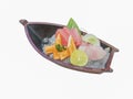 Japanese sashimi boat set Royalty Free Stock Photo