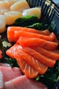 Japanese sashimi platter salmon fish Royalty Free Stock Photo