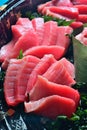 Japanese sashimi platter tuna fish Royalty Free Stock Photo