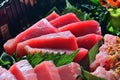 Japanese sashimi platter tuna Premium Otoro fish Royalty Free Stock Photo