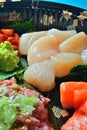 Assorted Japanese scallop sashimi platter Royalty Free Stock Photo