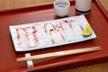 Japanese Sashimi with thinly sliced octopus