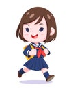 Japanese schoolgirl cartoon illustration