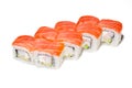 Japanese seafood sushi , roll on a white background