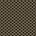 Japanese Seamless Vector Pattern. Traditional Oriental Wave Background. Black And Gold
