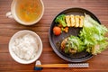 Japanese set meal, hambagu steak Royalty Free Stock Photo