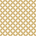 Japanese seven treasures pattern in gold and white. Shippou overlapping circles vector for wallpaper, textile, or other prints.