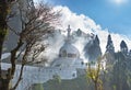 Japanese white peace-pagoda in Darjeeling. Royalty Free Stock Photo