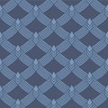 Japanese Sharp Corner Roof Wave Vector Seamless Pattern