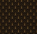 Japanese Shell Ornamental Vector Background. Art Deco Floral Seamless Pattern. Geometric decorative texture.