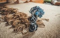 Japanese Shibari Rope, Shibari ceremonies. Royalty Free Stock Photo