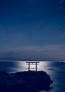 Japanese shinto gate at sea
