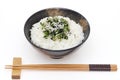 Japanese Shirasu and takana vegetable on rice Royalty Free Stock Photo