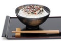Japanese Shirasu and Umeboshi on rice Royalty Free Stock Photo