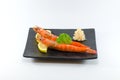 Japanese Shrimp sushi on white background