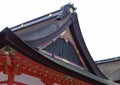 Japanese shrine black and red roof with gold details Royalty Free Stock Photo