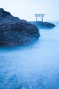 Japanese shrine gate and sea Royalty Free Stock Photo
