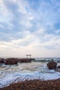 Japanese shrine gate and sea Royalty Free Stock Photo