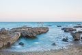 Japanese shrine gate and sea at Oarai city , Ibaraki Royalty Free Stock Photo