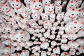 Japanese shrine in Setagaya, tons of good fortune cat statues called Manekineko