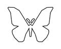 Japanese silk moth stylized vector icon on white