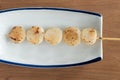 Japanese skewered salt seasoned scallops