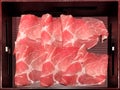 Japanese sliced pork on dish for shabu shabu sukiyaki