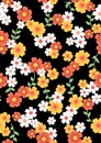 Japanese Small Cute Flower Vector Seamless Pattern