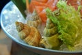 Snail clams sashimi platter