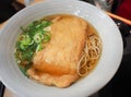 Japanese Soba noodle ramen with fried tofu Royalty Free Stock Photo