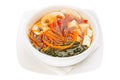 Japanese Soup with Seaweed and Tofu Cheese Royalty Free Stock Photo