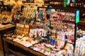 Japanese souvenirs and gifts, keychains, magnets, toys and others at Gion area of Kyoto, Japan