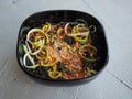 Japanese spicy soup in a black torch