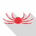 Japanese spider crab icon, flat style