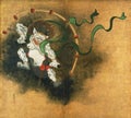 japanese spiriutual hermetic illustration of thunder god raijin