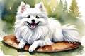 Japanese Spitz dog on Isolated