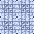 Japanese Square Petal Mosaic Vector Seamless Pattern