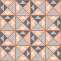 Japanese Square Triangle Checkered Vector Seamless Pattern