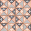 Japanese Square Triangle Checkered Vector Seamless Pattern