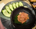 Japanese Squid Dish with Cucumber Slices Royalty Free Stock Photo