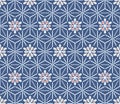 Japanese Star Flower Hexagon Vector Seamless Pattern Royalty Free Stock Photo