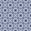 Japanese Star Flower Mosaic Vector Seamless Pattern