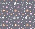 Japanese Star Flower Vector Seamless Pattern