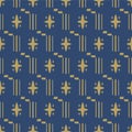 Japanese Star Motif Stripe Checkered Vector Seamless Pattern