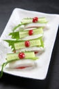 Japanese steamed fish paste with cucumber